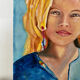 Oil on canvas portrait of young girl