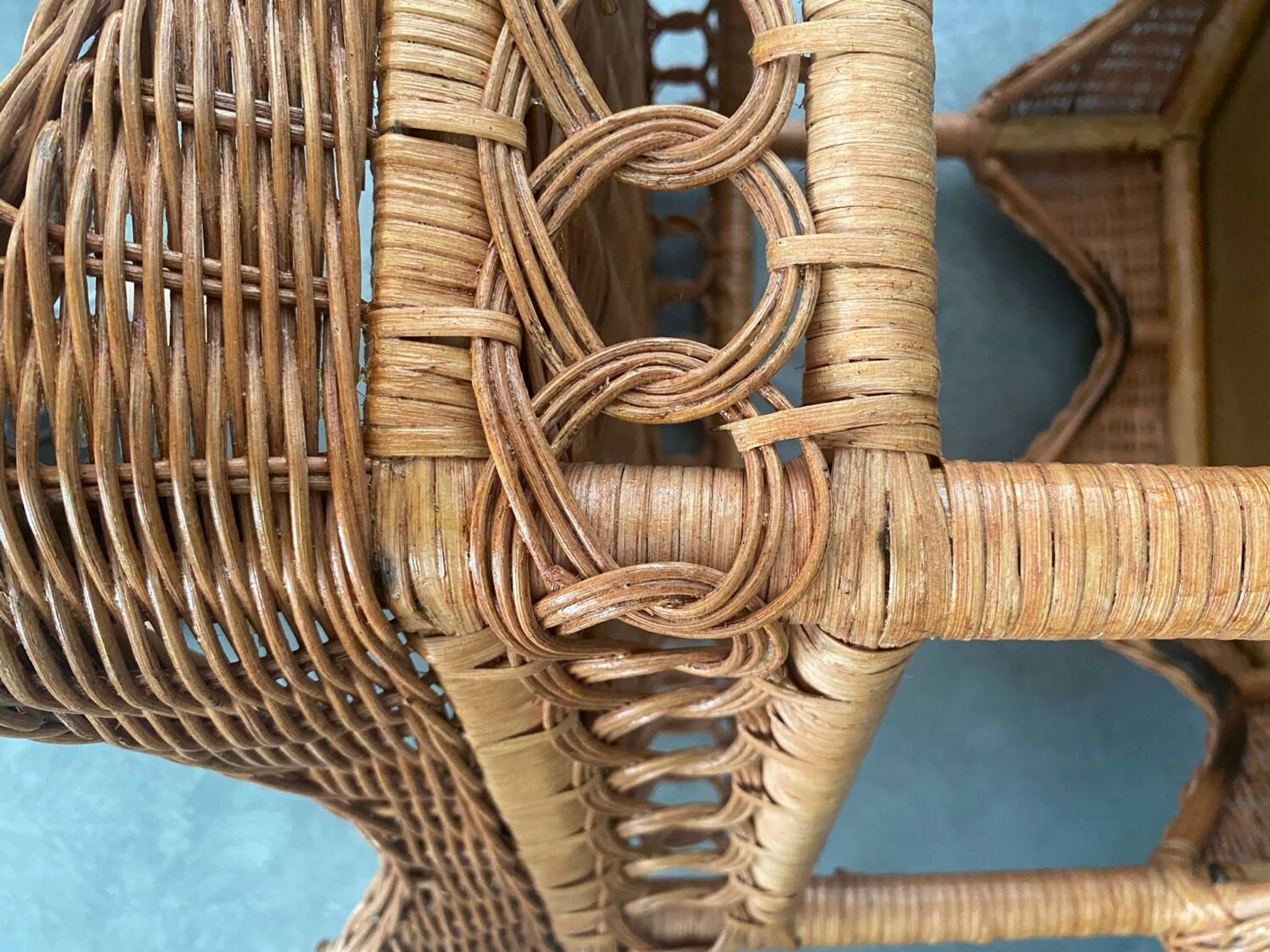 Rattan side table
