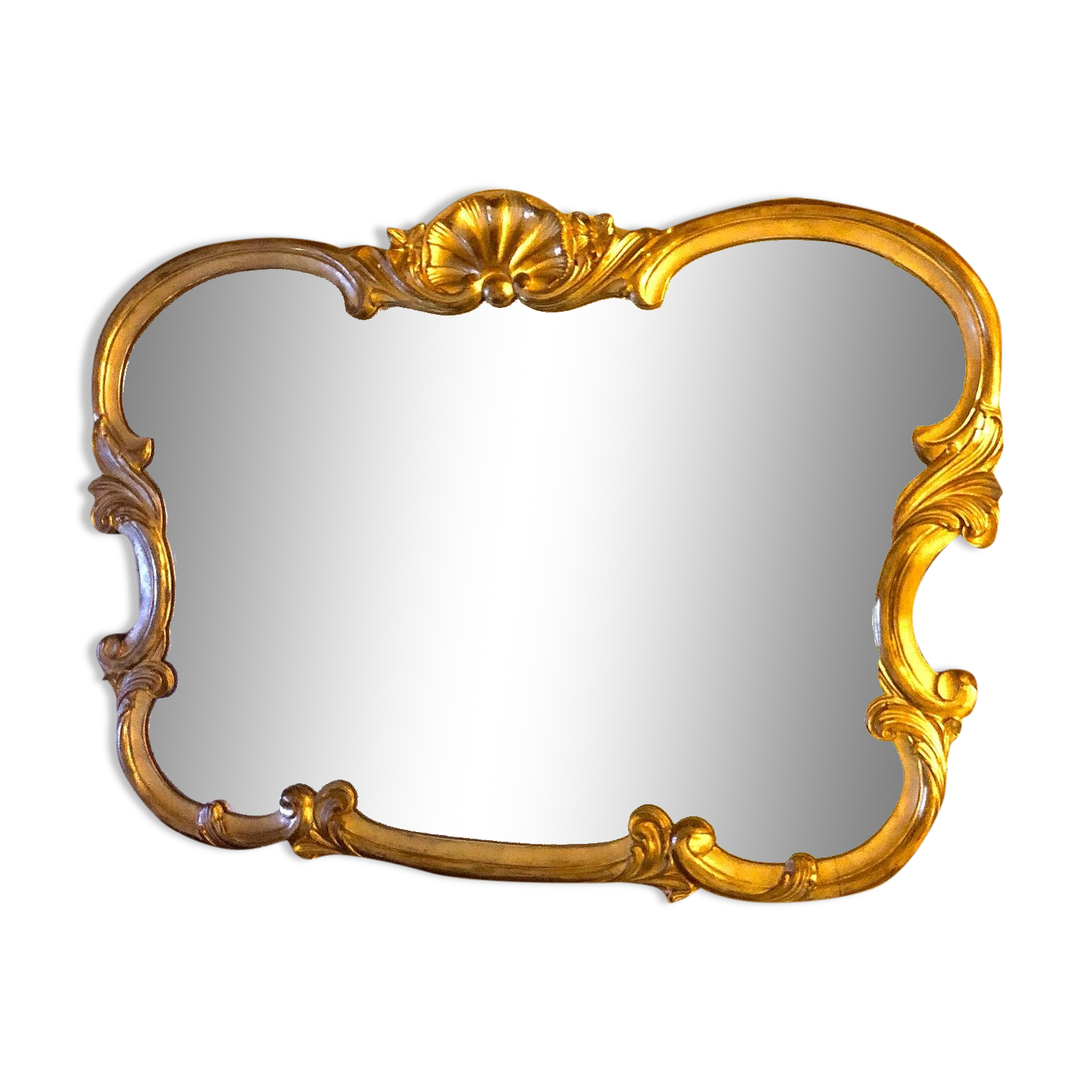 Miroir à poser, De forme violonée, Cadre bois doré à la feuille, Glace