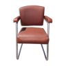 Chair 60s chrome and skai brown