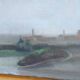 Oil painting on canvas view of Florence San Frediano early 1900
