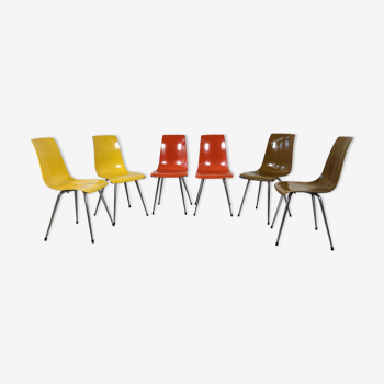 6 chaises pagholz vintage années 70