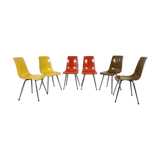 6 chaises pagholz vintage années 70