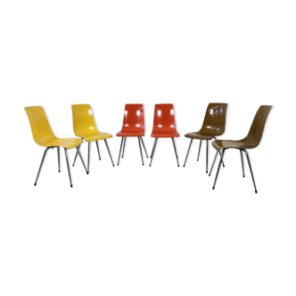 6 chaises pagholz vintage années 70