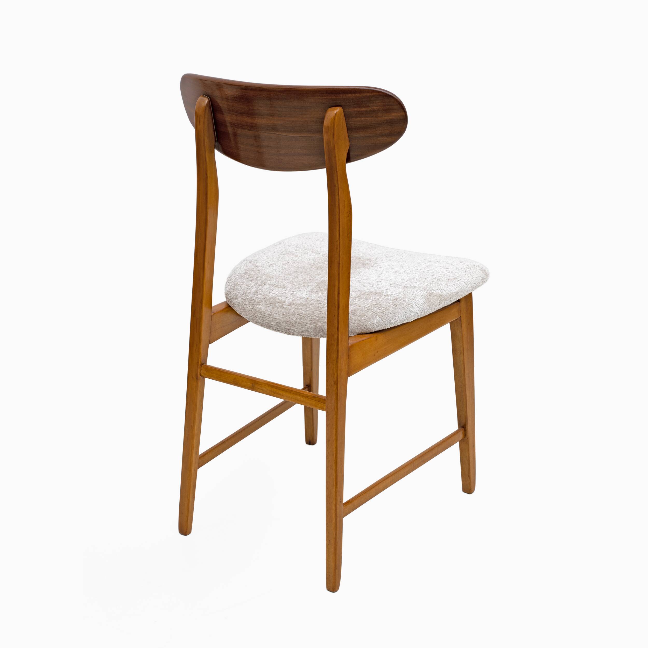 Set of Six Teak Wood and Bouclè Fabric Dining Chairs, Denmark, 1960s