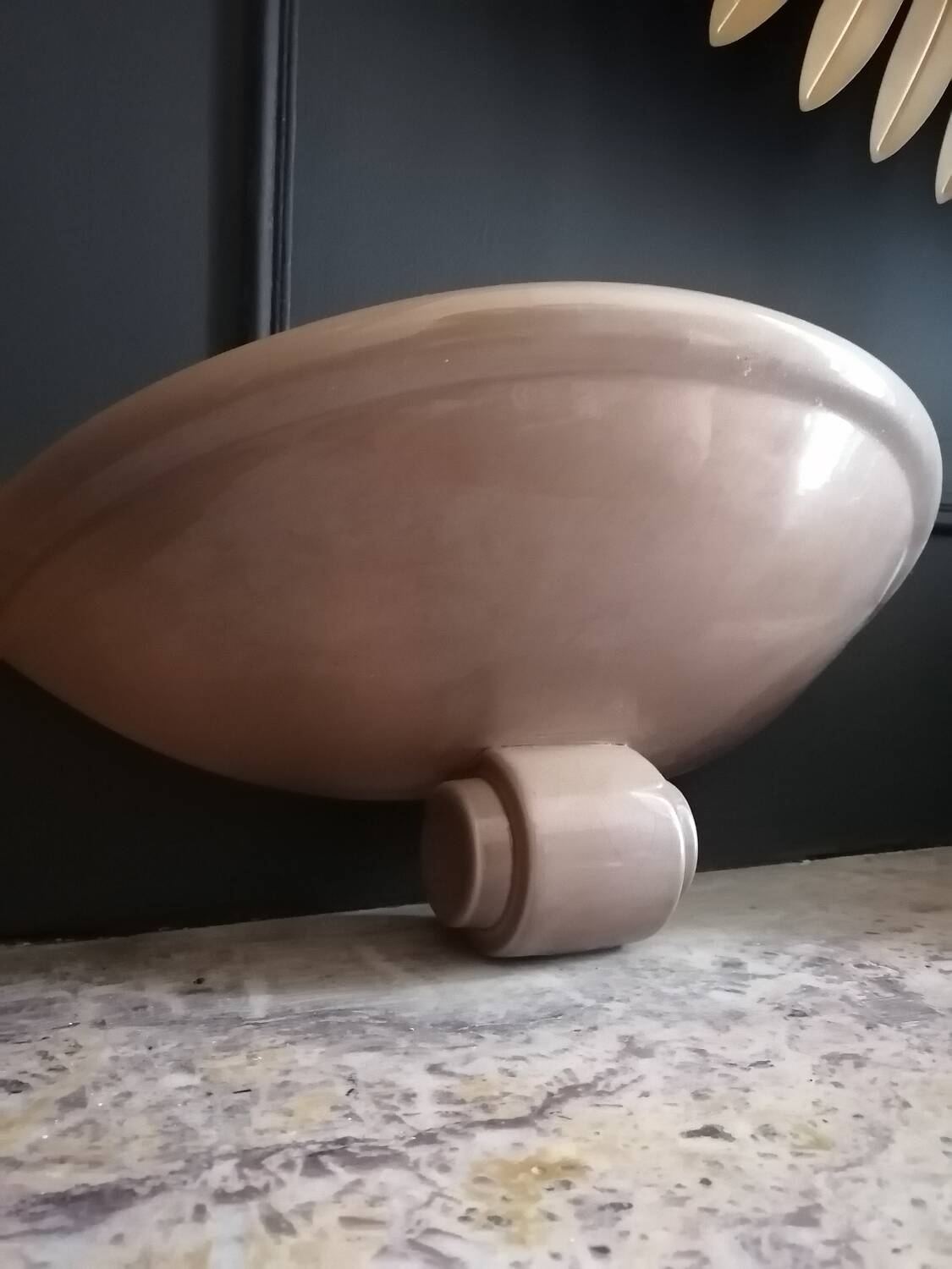 3 Kostka enamelled ceramic wall lights