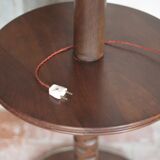 Vintage wooden floor lamp, reading table, carved wooden table, reading light