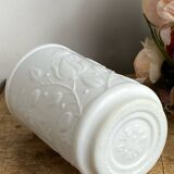 1970 ointment pot, in white opaline