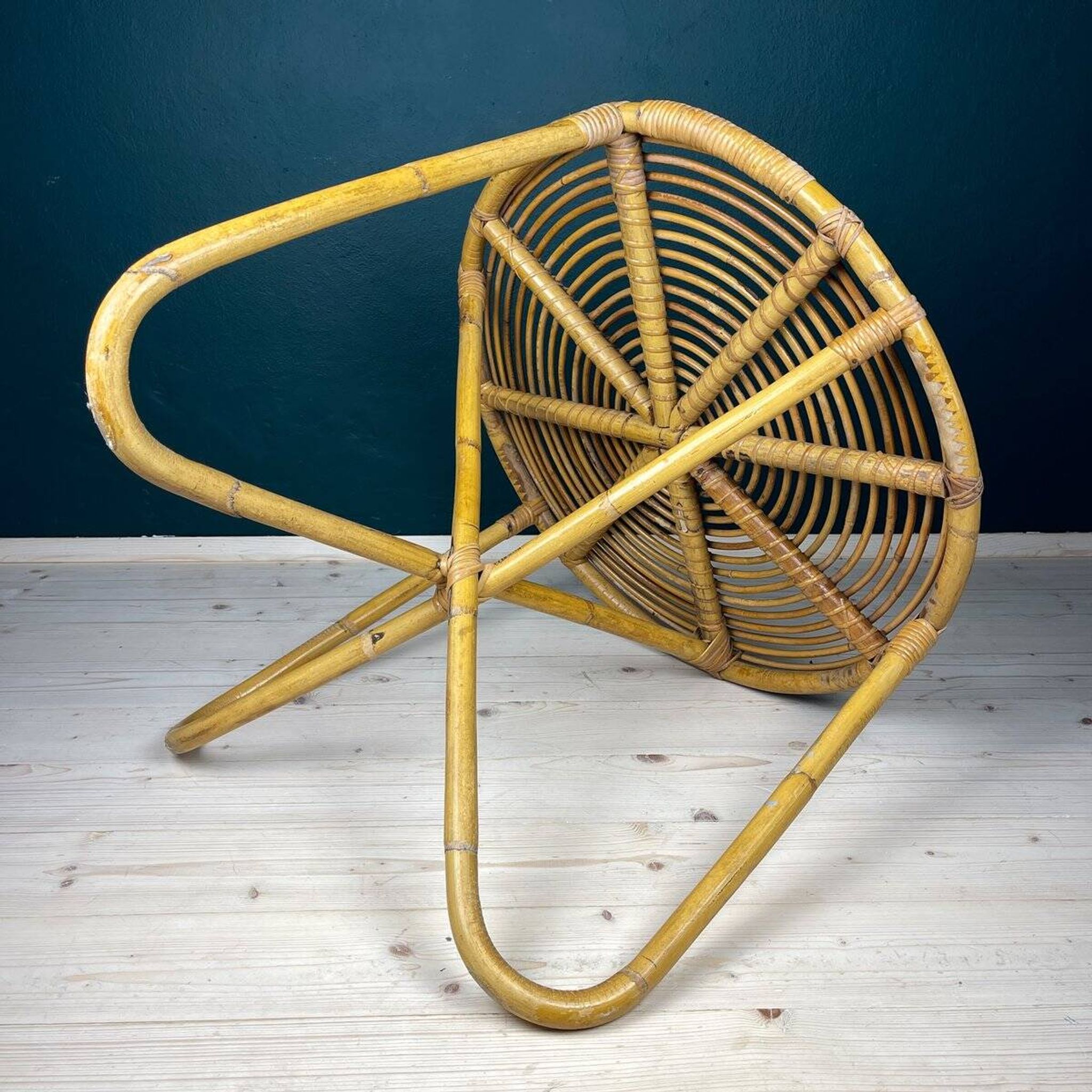 Vintage bamboo coffee table, Italy, 1960s