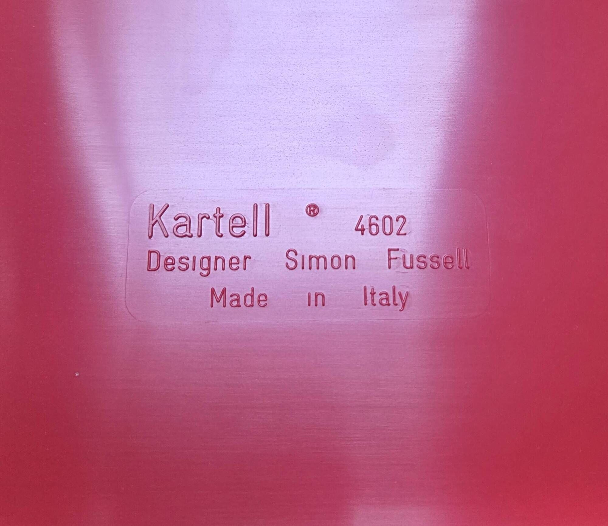 Kartell 4602 Simon Fussell – modular furniture with 3 drawers, red, Italy, 1970.