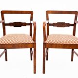 Pair of Art Deco armchairs from the 1940s, Poland.