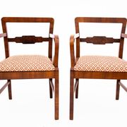 Pair of Art Deco armchairs from the 1940s, Poland.