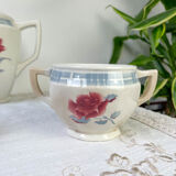 Vintage tea set in Sarreguemines flowered earthenware, "Troyes" model