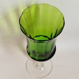 Emerald green chalice Empoli 70s Height 32 cm