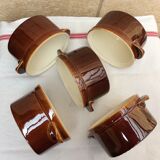 Set of 5 glazed ceramic pots villeroy & boch - vintage