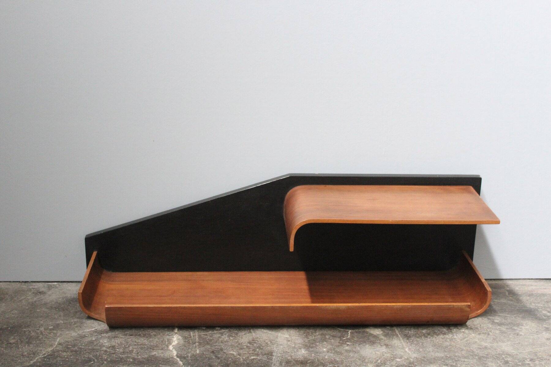 Small Mid-Century Shelf in Rosewood and Black Laminate, 1960s