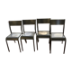 Série de 4 chaises d’école noires