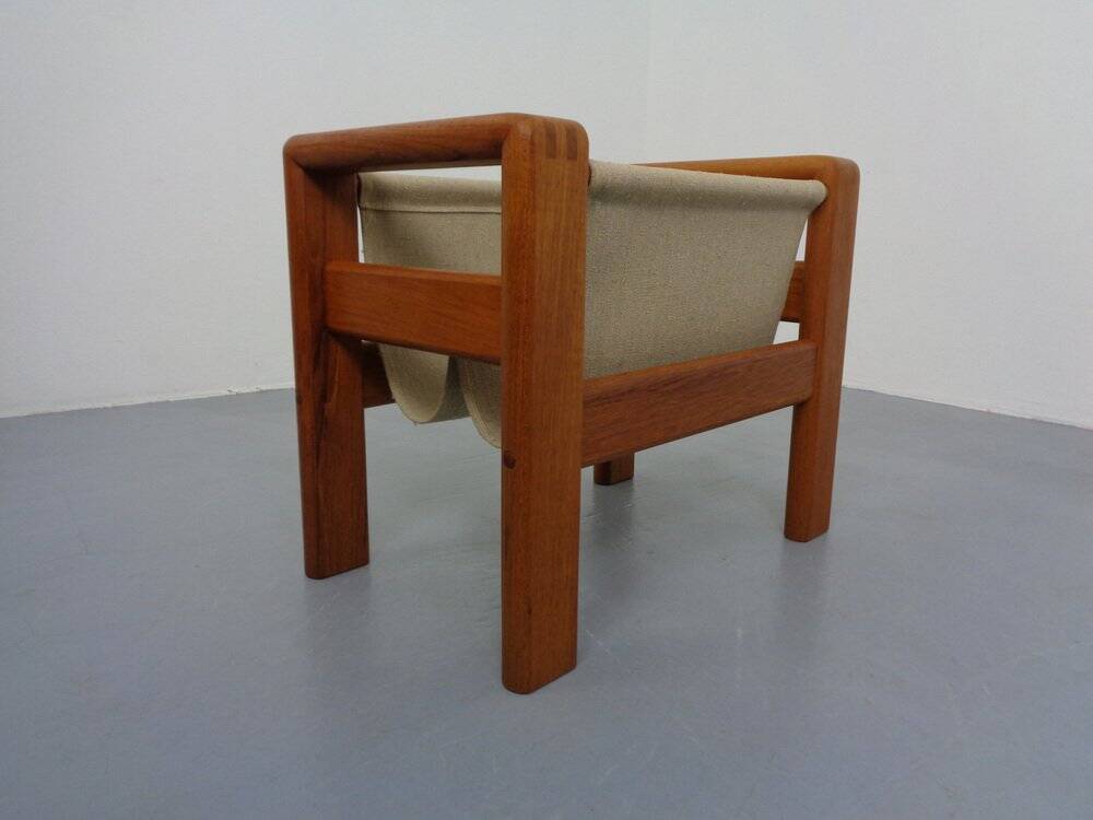 Danish Solid Teak Magazine Rack, 1960s