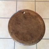 Old solid oak stool adjustable in height 50
