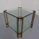 T24 Tempered Glass & Brass Coffee Table by Peter Ghyczy, Germany, 1970s