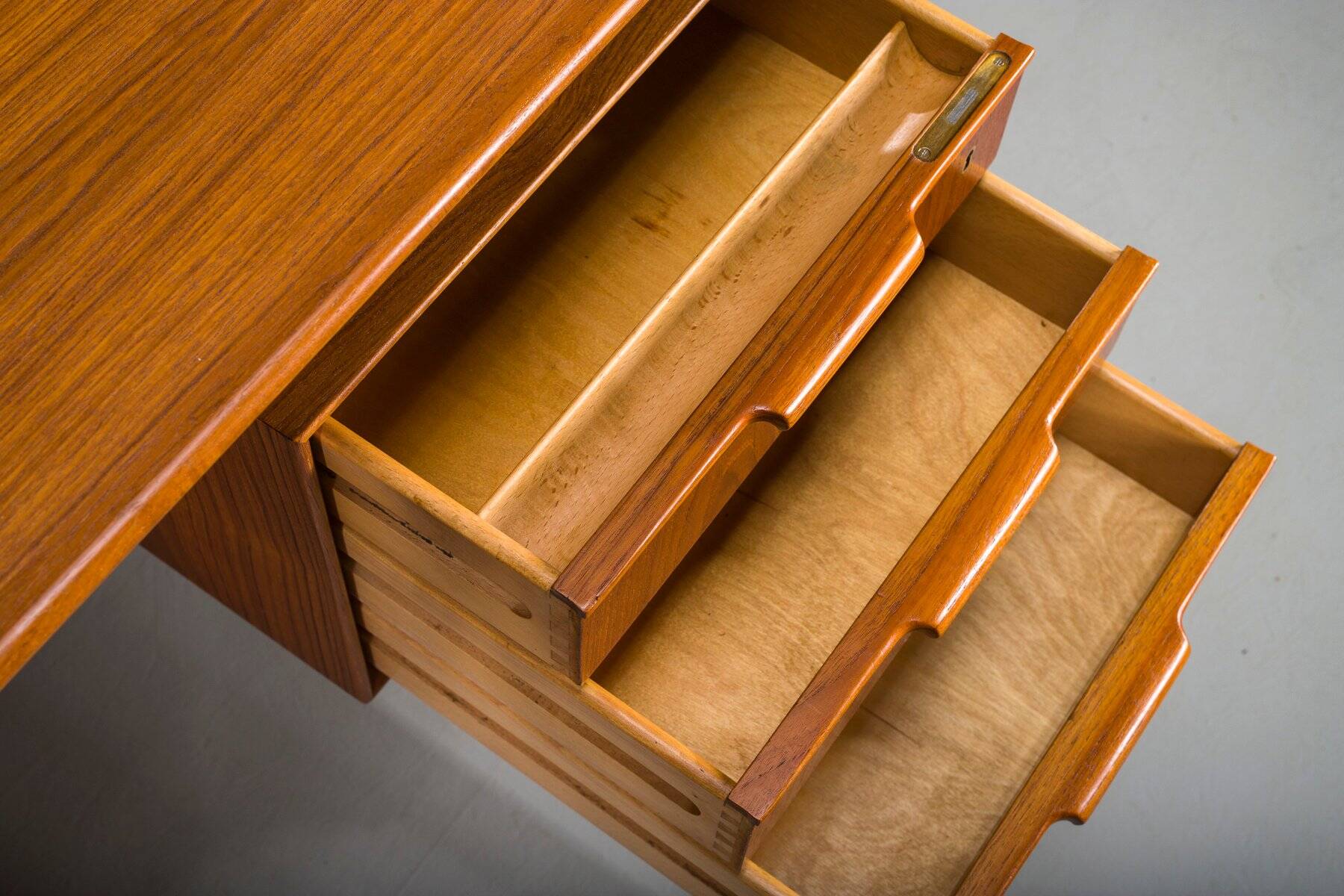 Model 75 Teak Desk from Omann Jun Møbelfabrik, 1960s