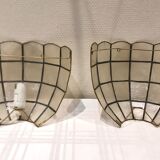 Pair of mother-of-pearl shell sconces