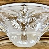 Art Deco lamp with glass tube base Petitot bird basin signed Jean Boris Lacroix