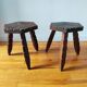 Paire de tabourets tripode brutaliste 1955/60