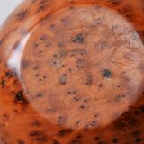 Mid Century Turned Oak Burl Bowl  Centerpiece Bowl