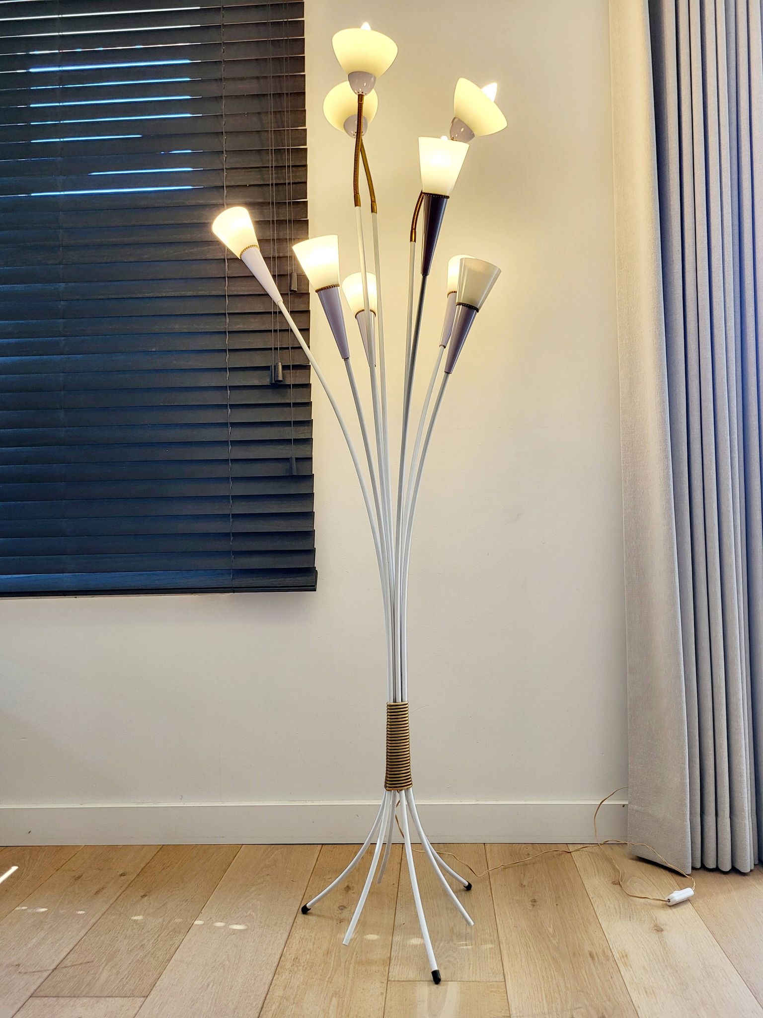 Nine-light floor lamp, 1950-1960