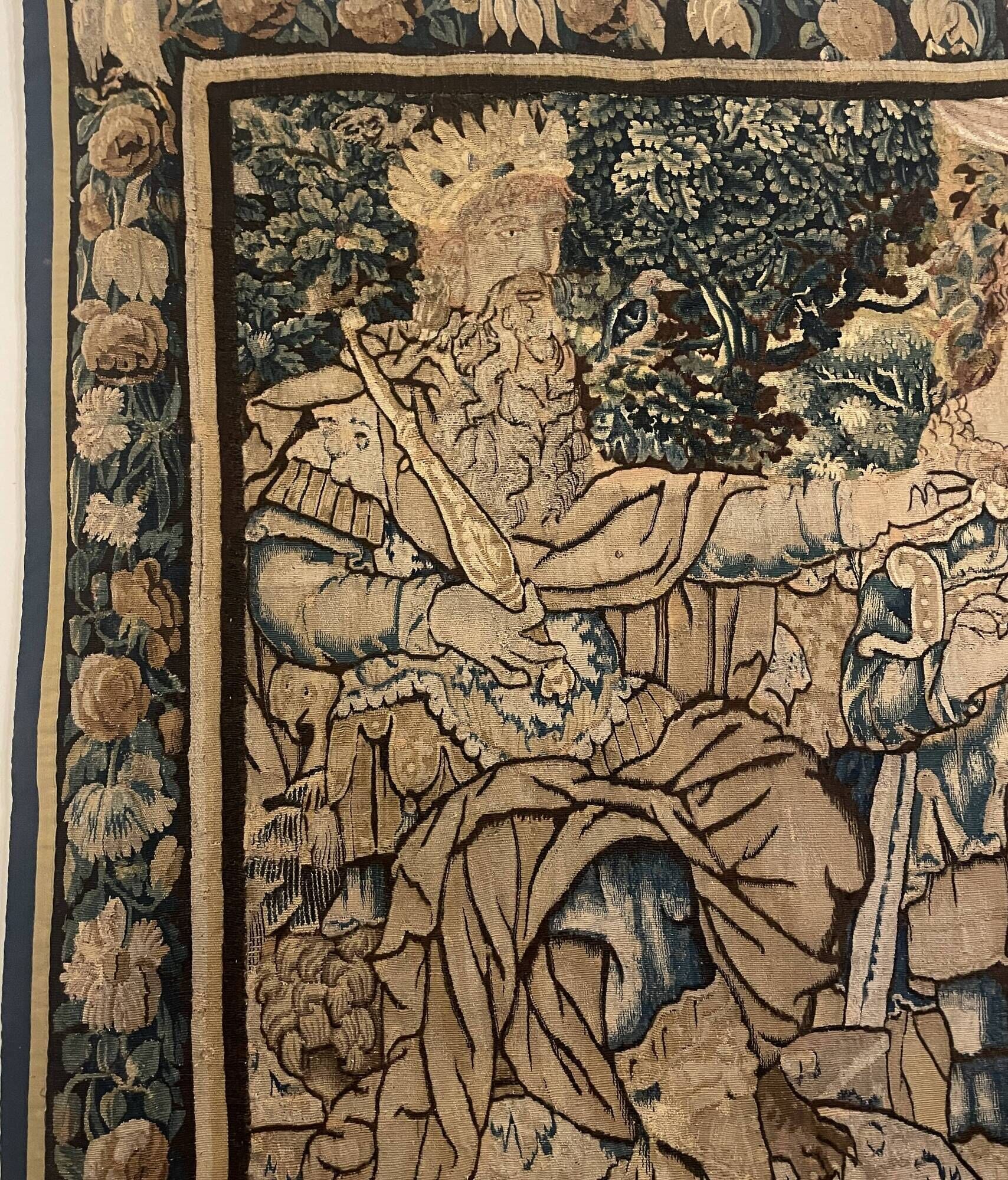 Flemish tapestry - 17th century depicting the meeting of David and the king.