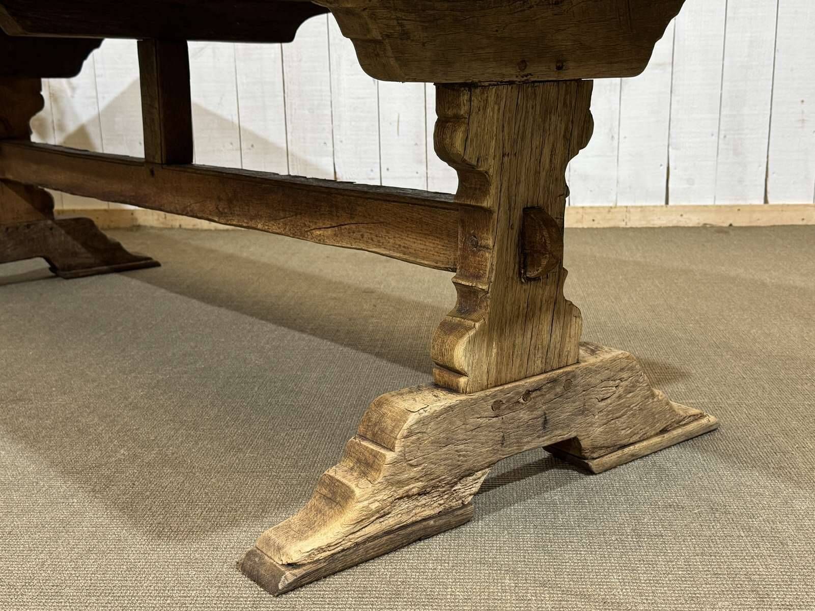 Table monastère en chêne brut XIXème