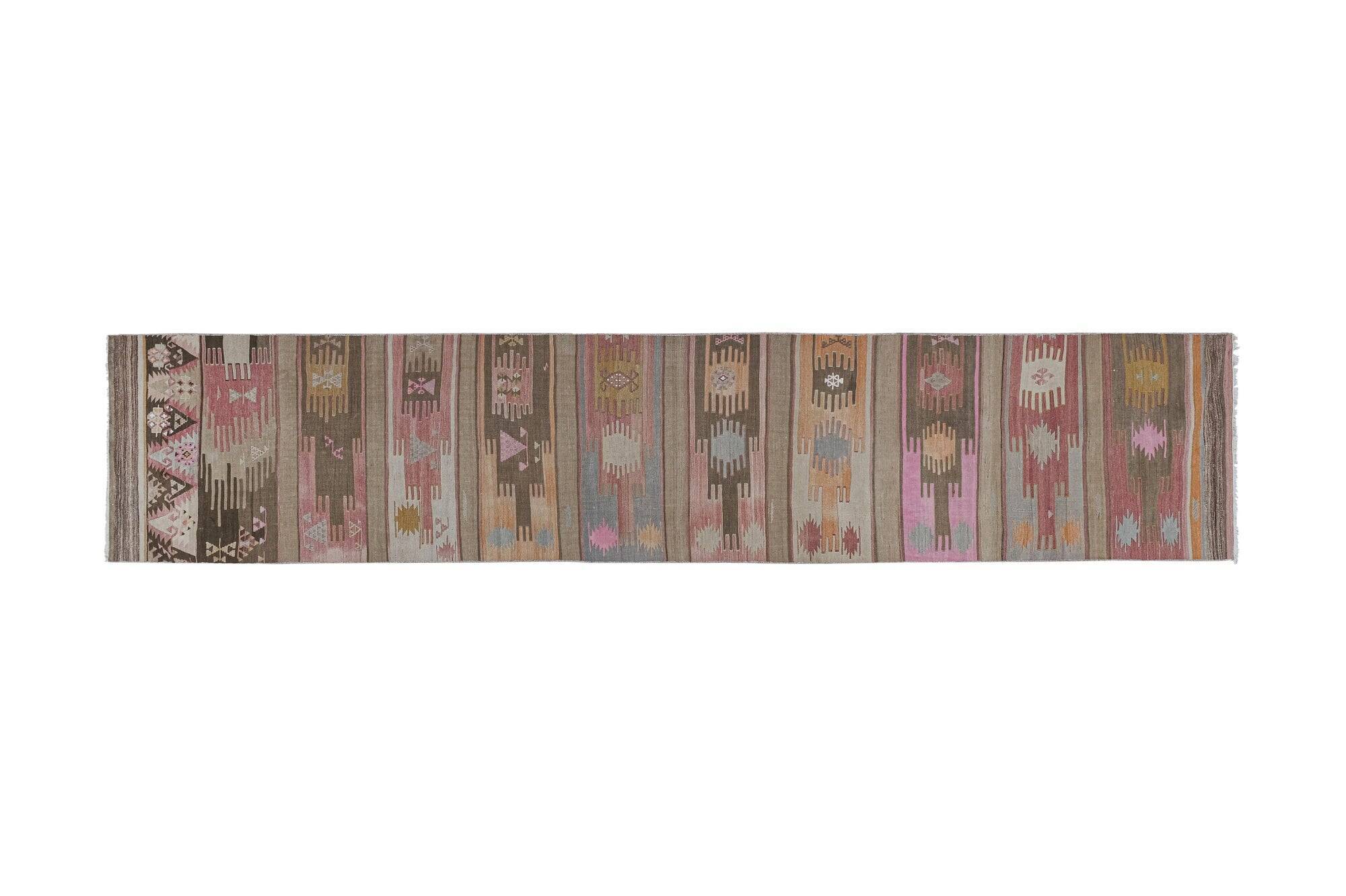 Vintage Turkish hallway rug 82x380 cm