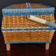 Vintage wicker sewing box 60