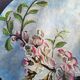 Plat decoratif à décor de fleurs de cerisier