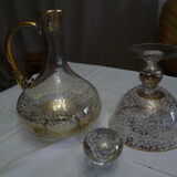 Crystal wine decanter with its cup