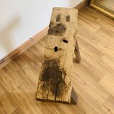 Primitive raw wood console