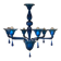 Glass Chandelier in Blue Lattimo Color