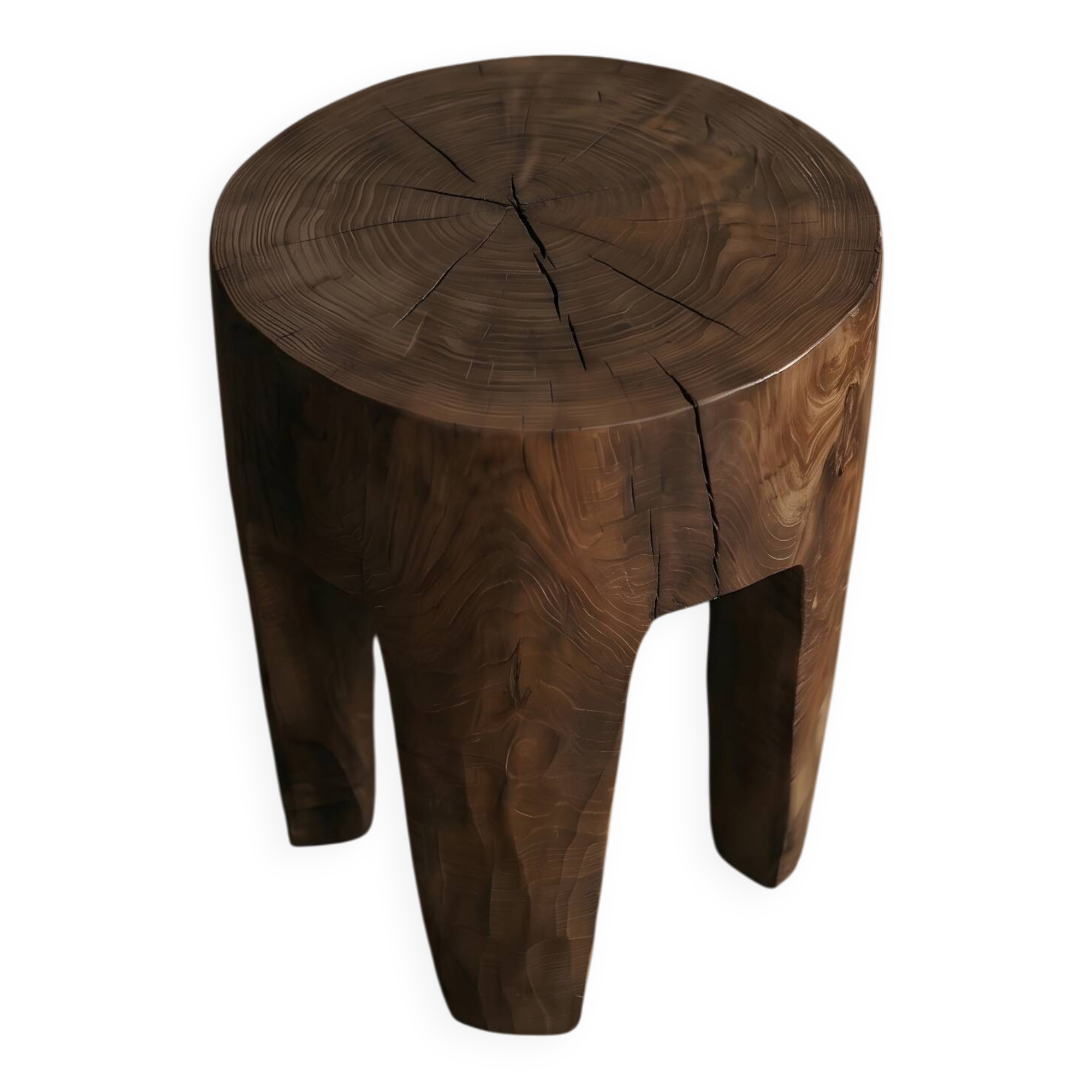 ANA stool in hand-carved solid recycled teak