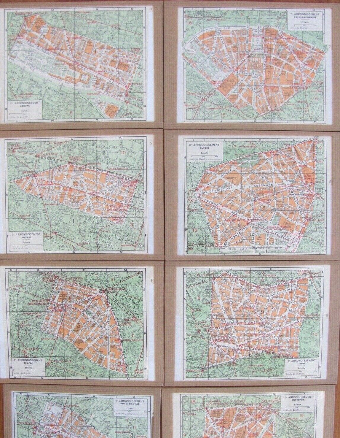 Plan de Paris - 27 frames or under glasses - Vintage - 50s - décor
