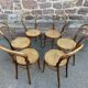 6 chairs bistro curved vintage wood
