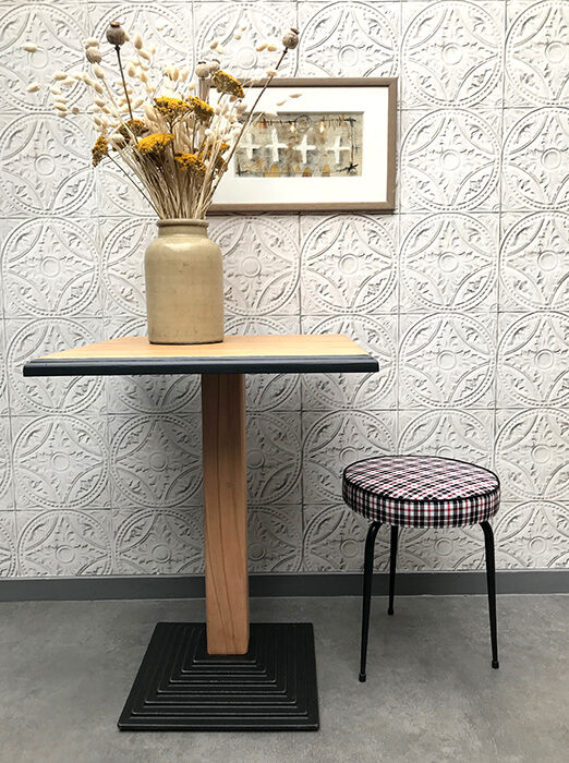 Bistro table wood and cast iron