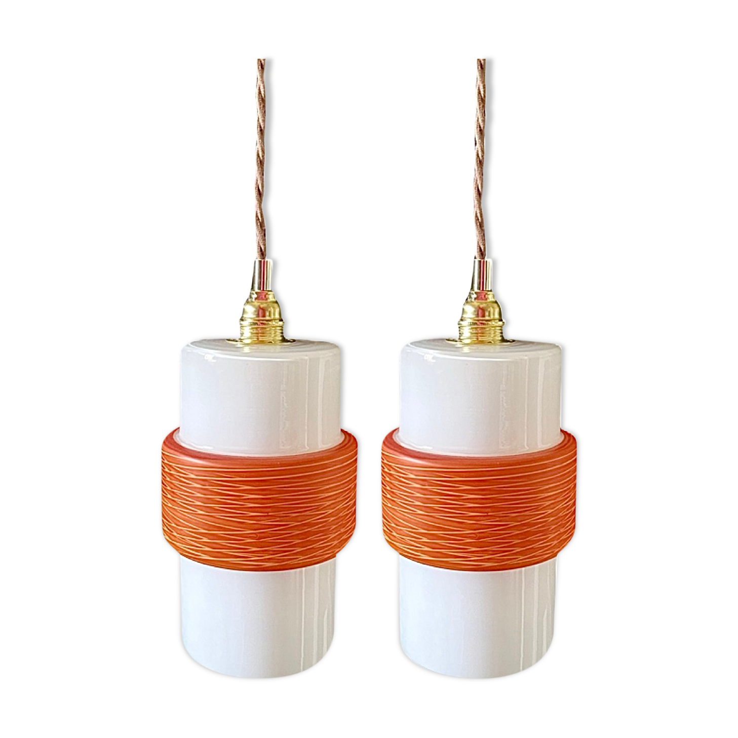 Pair of vintage suspensions electrified to nine