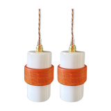 Pair of vintage suspensions electrified to nine