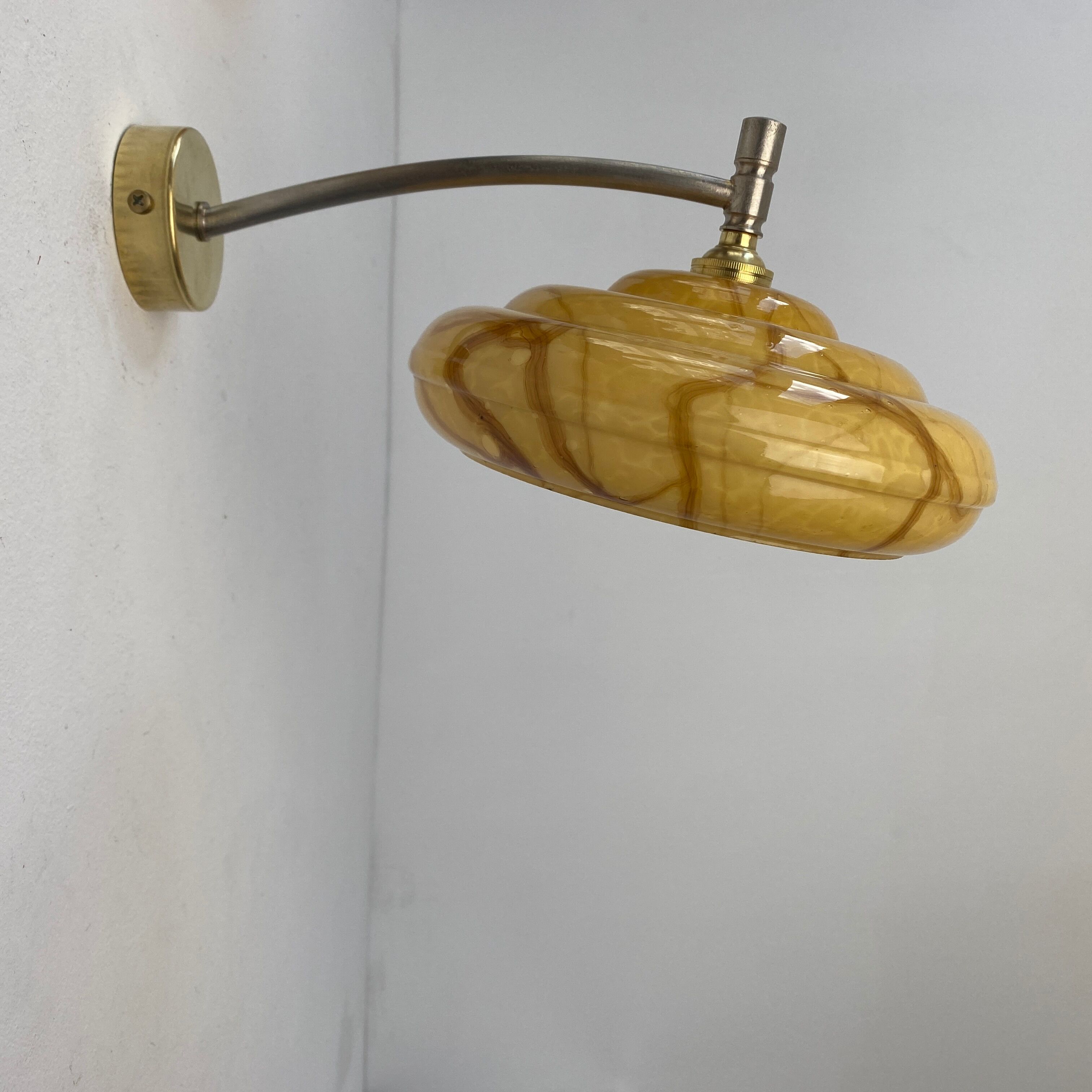 Set of 3 vintage wall lamps 1950
