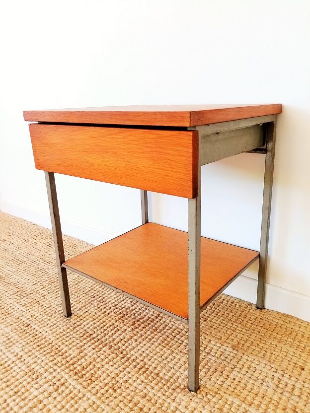 Vintage boarding school bedside table