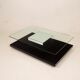 Cidue Mid Century Italian Black Lacquer, Mirror and Glass Coffee Table 1970