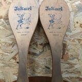 Pair old racket jokari junior wood made in france sport vintage