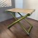 Tabouret pliable vintage Regency en hêtre italien et cuir