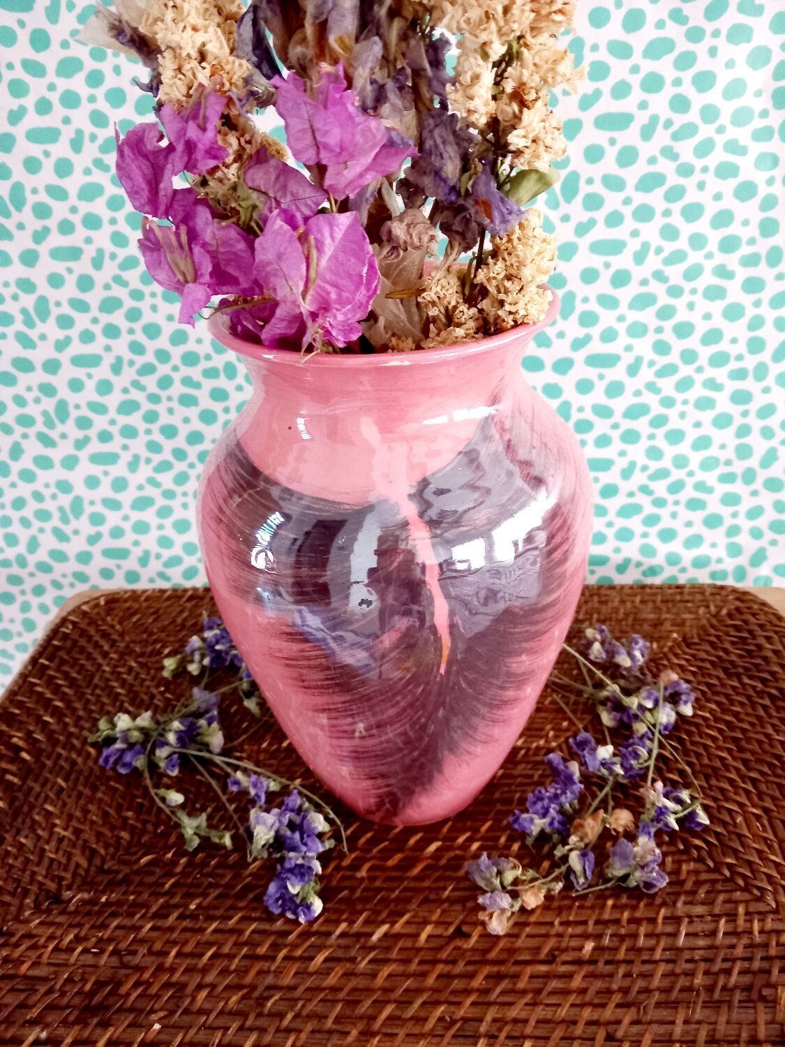 Vase faïence irisé